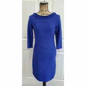 SARA CAMPBELL Royal Blue Textured Lined Sheath Stretch Dress Size Small